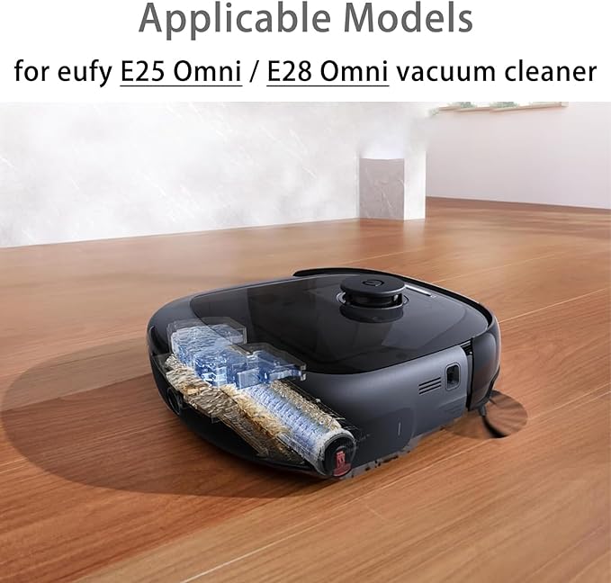 17 Pack Replacement Kits for eufy E25 Omni / E28 Omni Robot Vacuum Cleaner, Accessories Parts with 1 Main Brush, 2 Roller Mop, 6 Side Brushes, 4 Dust Bags, 4 Filters