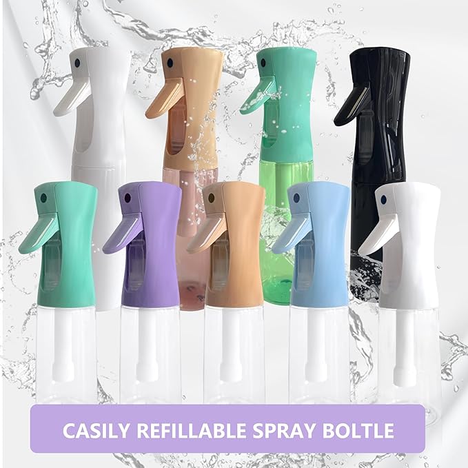 Spray Bottle for Hair Continuous Ultra Fine Mist (200ml) 360° Multi Spray Bottle for Plants, Cleaning, Skin Care Leakproof & Durable 1 Pack