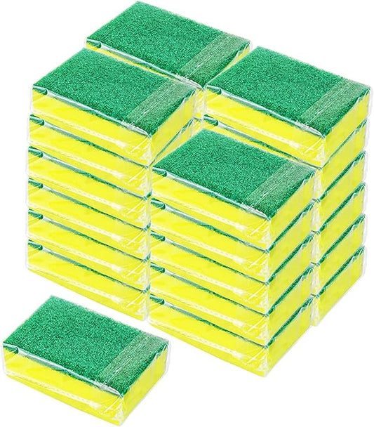 Sponge Individually Wrapped 200 Pack Kitchen Dishwashing Sponge, Non Scratch Scouring Pad, Odor-Free Sponge Wipes for Travel Apartments