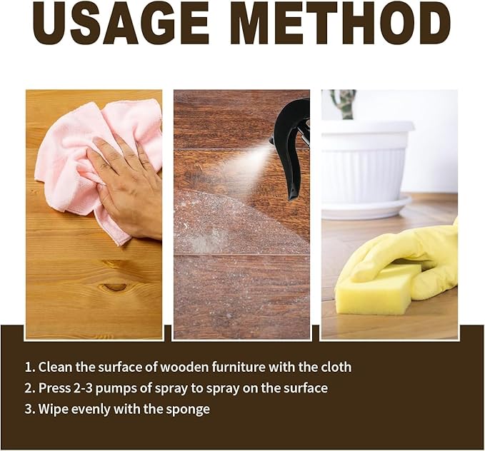 Beeswax Wood Polish, Furniture Polish Multifunctional Spray Used to for Kitchen Living Room Cleaner Care.(1Pcs)