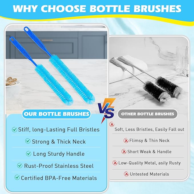 3Pack Dryer Vent Cleaner Kit, Home Improvement Essential Cleaning Tools, Up to 30 Inch Long Brush Cleaning Set，pet Hair Remover for Laundry，Drain Snake