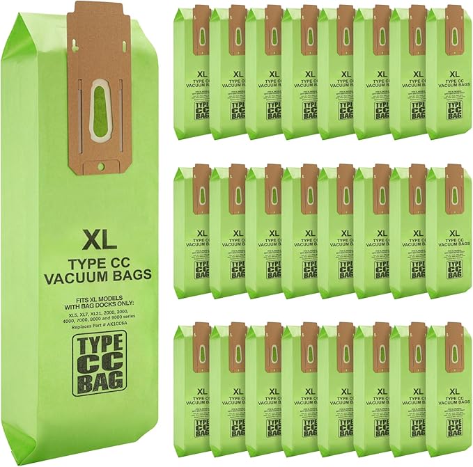 25 Packs Vacuum Bags for Oreck Type CC, Compatible with All Oreck XL Upright Vacuum Cleaner - Replaces Part # CCPK8DW