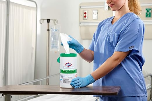 Clorox Healthcare Hydrogen Peroxide Cleaner Disinfectant Wipes, 6.75" x 9", 95 Count (Package May Vary)