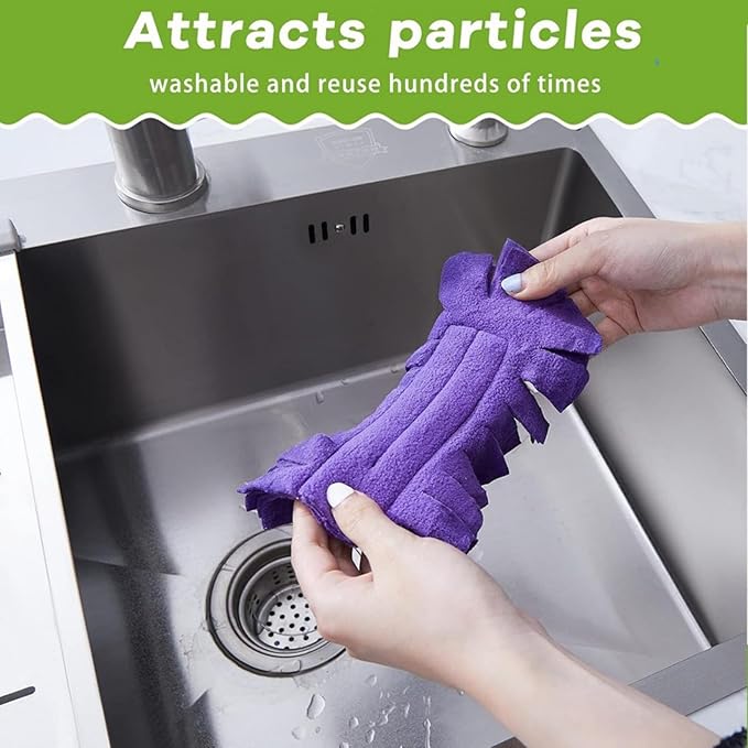 360° Electrostatic Duster Refills — The Sustainable Choice for a Home, Duster Refills Reusable, Duster Refills Washable for Hand Duster, with Microfiber Dusting Heads (1 Handle + 5 Refills)