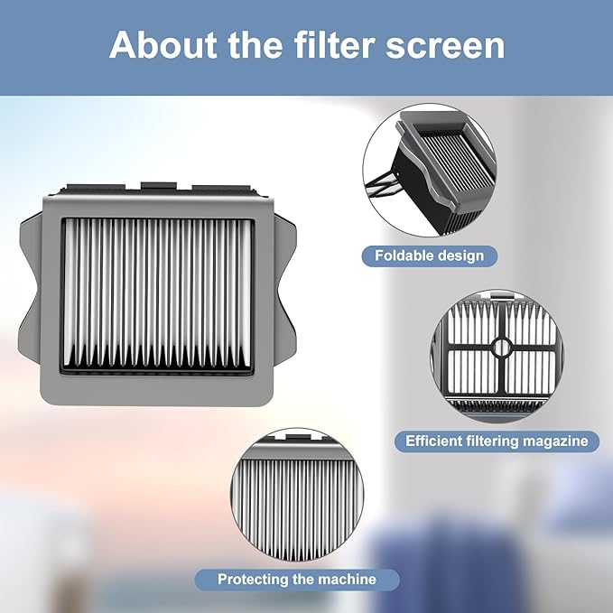 Vacuum Mop Replacement Parts Compatible with Tineco Roller Brush Replacement, Suitable with Ifloor 3 Series, Floor One S3 Series, Ifloor 5 Breeze Cleaner, Set Includes 2 Roller Brushes and 5 Filters
