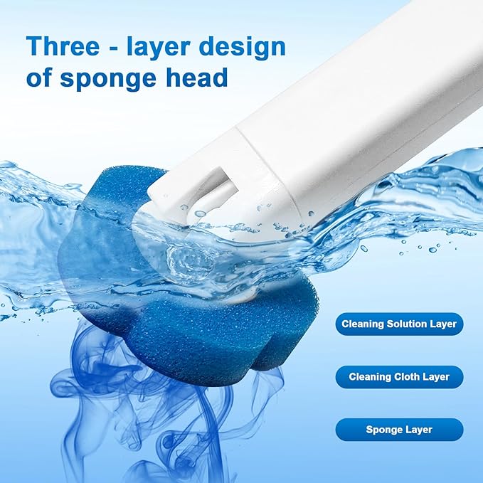 Disposable Toilet Brush,Toilet Bowl Cleaner,Toilet Cleaning Supplies,Toilet Bowl Brush,Automatic lid-Opening and Closing Toilet Brush with Holder, 48 Refills for Cleaning and Bathroom Maintenance