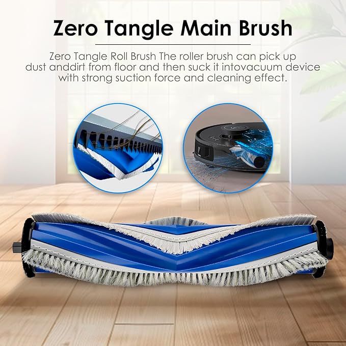 (11 Pack) T30S Replacement Parts Accessories for ECOVACS DEEBOT T30S T30S AI T30S Care, T30C/ T30S Pro T30S Combo, T30 Pro Omni T30 Omni, Yeedi M12 Pro+, 1 Roller Brush, 4 HEPA Filters, 6 Side Brushes