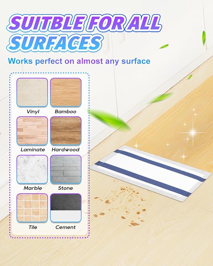 Multi-Layer Dry Floor Mop Pads Compatible with Swiffer WetJet, All Purpose Multi Surface Floor Cleaner Spray Mop Pads Refills for Hardwood Floor, 48 Count