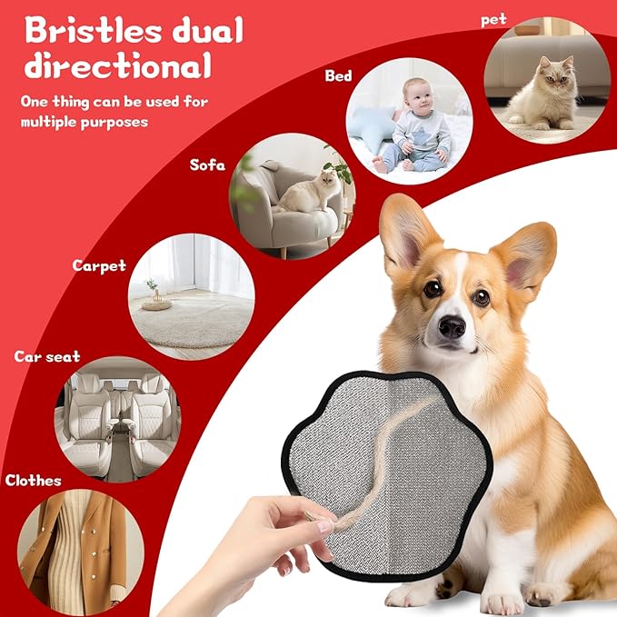 Pet Hair Removal Glove for Dog and Cat, Upgraded 5-Finger Electrostatic Pet Hair Remover, Reusable and Easy Cleaning, Effortlessly Remove Hair from Clothing, Couch, Carpet, Car Seat and Furniture