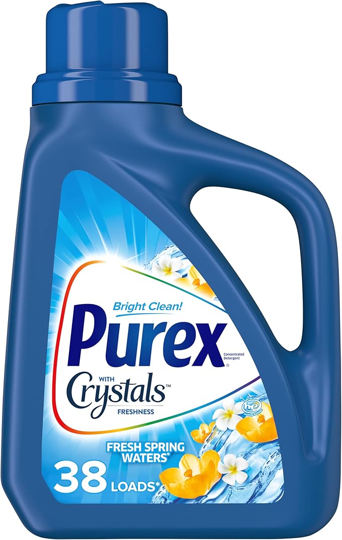 Purex HE Liquid Laundry Detergent, Fresh Spring Waters, 50 Ounce