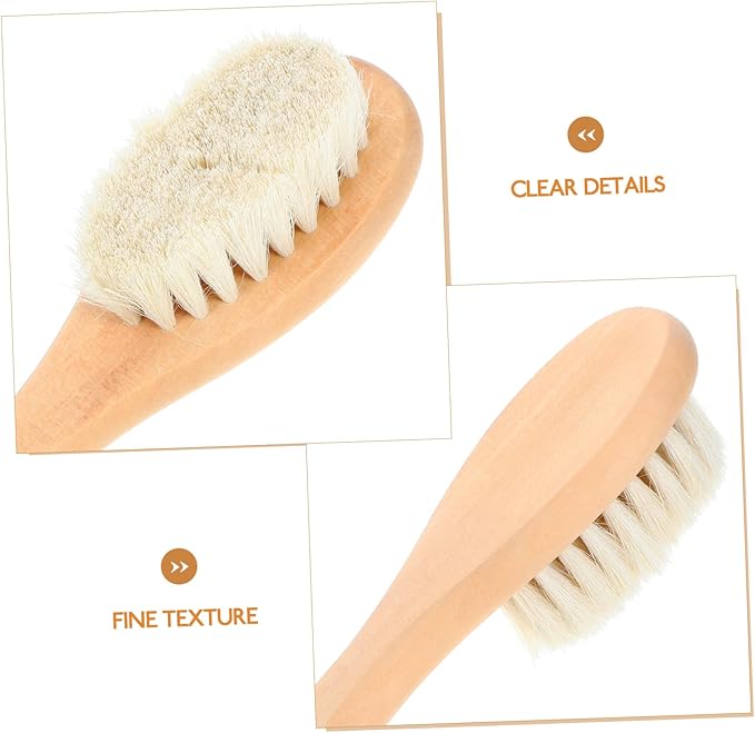 Soft Stain Brush for Delicate Fabrics Natural Goat Hair Cleaning Brush for Removal of Stubborn Stains Clothes Knits Cotton and Linen Reusable and Gentle Scrub