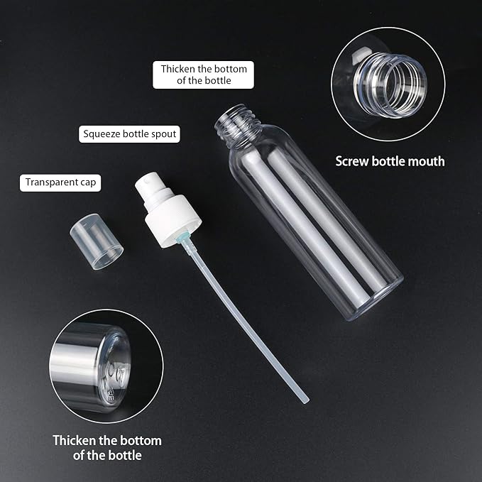 TRENDBOX 6 Pack Empty Transparent Plastic Fine Mist Spray Bottle (6 Pack - 120 ml)