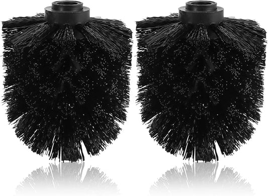 Saycker Toilet Brush Replacement Head Cleaning Tool, 2PCS Toilet Bowl Brush Head with Durable Stiff Bristles Screw-On Design for Bathroom (Black)