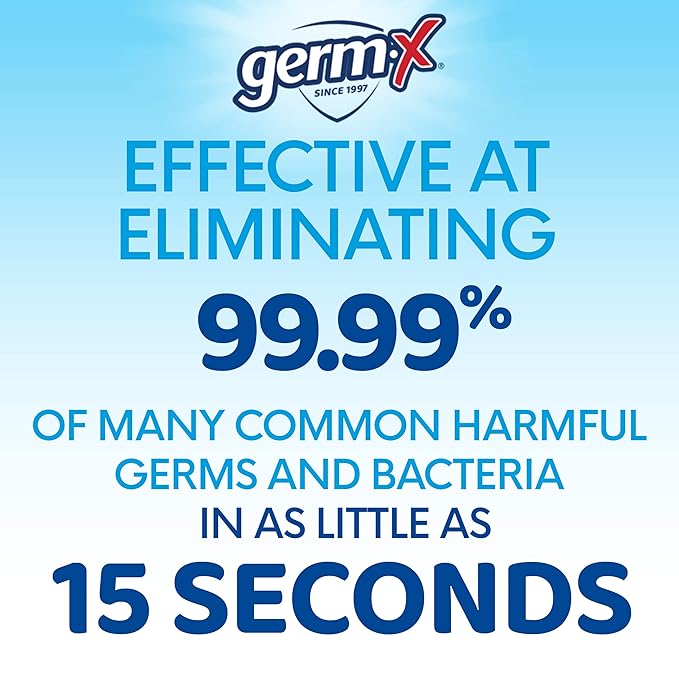 Germ-X Original Hand Sanitizer, 8 Fl Oz (Pack of 12), Less Drying Moisturizing Gel with Vitamin E, No Rinse Formula, Pump Bottle