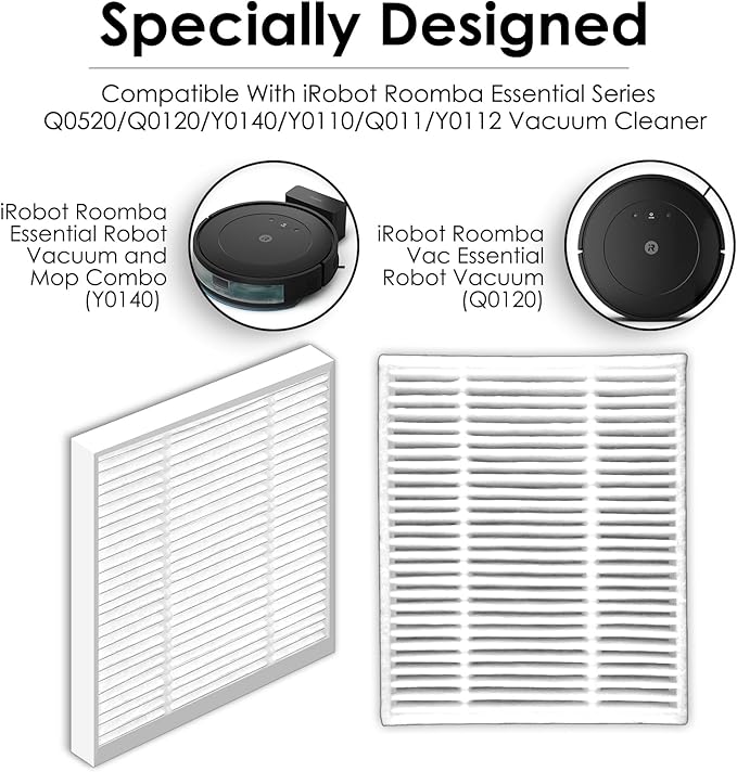 (24 Pack) Roomba 104 HEPA Filters for iRobot Roomba 104, 105 Vac, 105 Combo, Roomba Vacuum 2 Essential and Combo Essential Robot Vacuum and Mop Y0140 Y0112 Y0110 Q011 Q0120, HEPA Filter Accessories