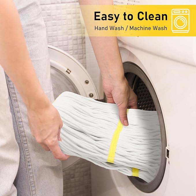 EZKEY Heavy Duty String Wet Mop for Floor Cleaning, Commercial Industrial Cotton Mops with Stainless Steel Long Handle for Home, Kitchen, Bathroom, Garage