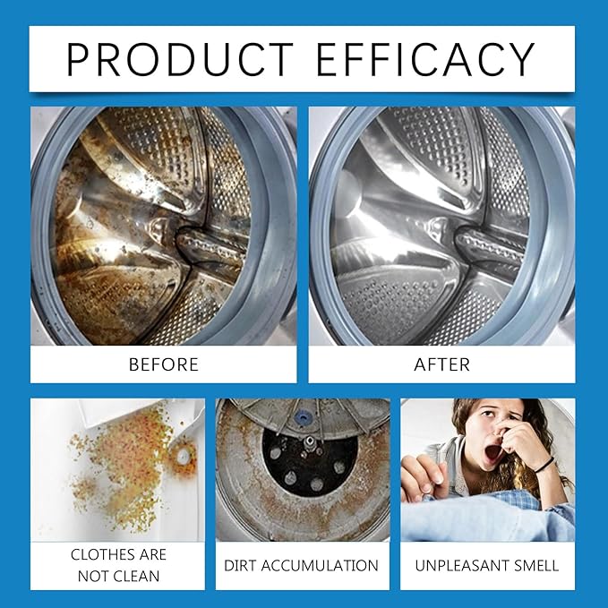 Fight Mold & Odor! 12 Pack Washing Machine Deep Cleaner Tablets - Descaler for HE Front/Top Load Washers. Septic Safe, Eco-Friendly Formula for Drum & Seal. 12 Month Kit.