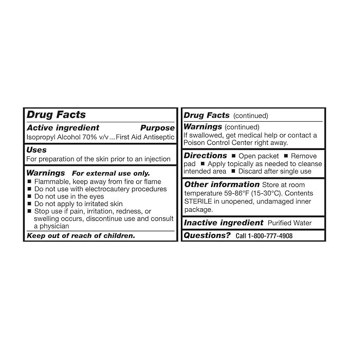 McKesson Alcohol Prep Pads [Pack of 4000] 70% Isopropyl, Individually Wrapped Wipes, Sterile, Medical-Grade, First Aid, Medium, 200 Count, 20 Boxes