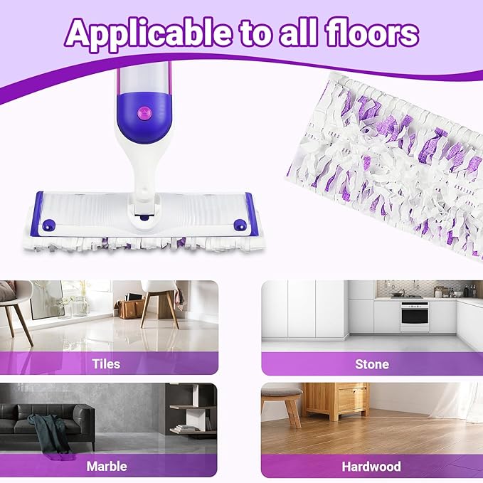 Pure Realm 54 Count Disposable Power Mop Pads Refills Compatible with swiffer PowerMop, PowerMop Wet Pads Rifill Cooperate with Swiffer Mop Refill Liquid Extra Absorbent, Traps Dust & Hair