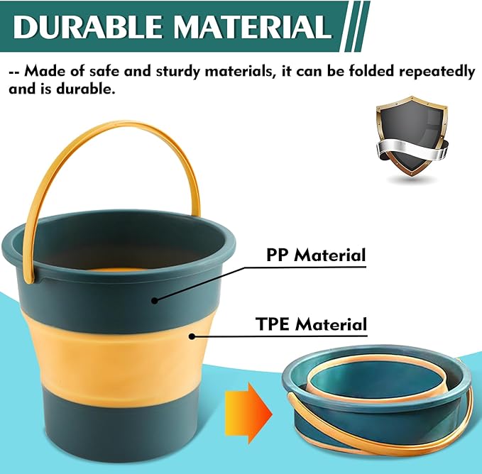 Collapsible Bucket 4.5 Gallon/17L Large Plastic Household Cleaning Mop Buckets Foldable Water Bucket for Car Wash Fishing Camping Beach (Blue)