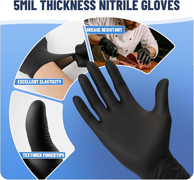 Individually Wrapped Nitrile Gloves 5mil, 40 Pairs (80 Count), Disposable Gloves, Latex Free, Powder Free, Easy to Carry for Travel, Work, Food Handling, Cleaning, Automotive, Daily Protection Small