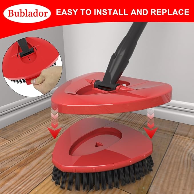 Bublador 2 Pack Scrubber Mop Replace Head Compatible with O Cedar EasyWring 1 Tank,Spin Replacements Heads,Scrub Brush Attachment for Bathroom,Kitchen and Various of Hard Floors