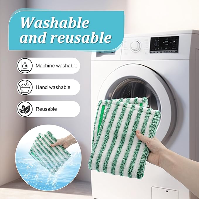 Mop Pads Refills Compatible with Libman Wet & Dry Microfiber Mop,6 Pack Microfiber Mop Refills for Multi Surface Hardwood Floors,Reusable Washable Microfiber Dust Mop Pads for Wet/Dry Floor Cleaning