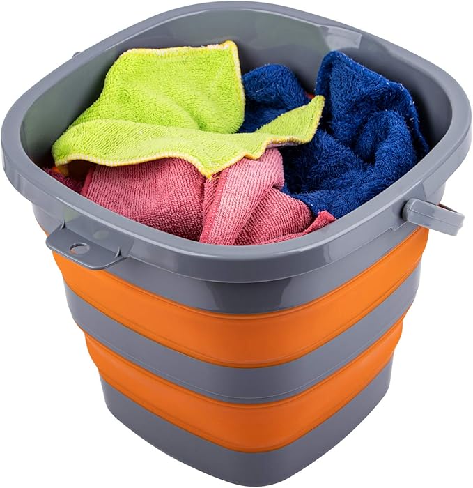 Collapsible Bucket with 2.6 Gallon (10L), Mop Bucket for Cleaning, Plastic Bucket for Garden, Car Washing or Camping, Portable Fishing Water Pail