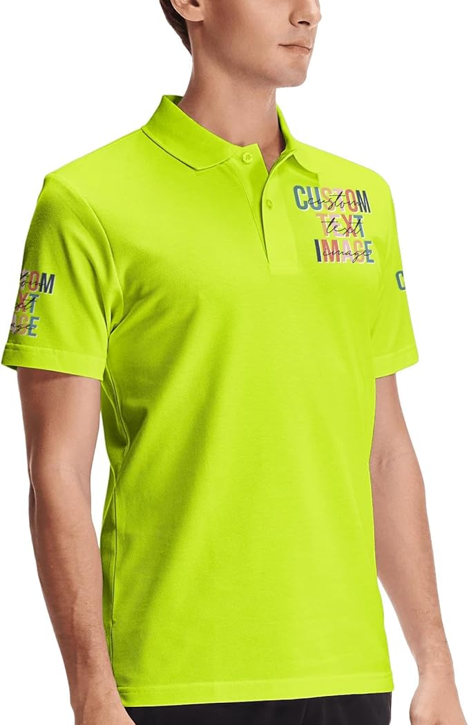 Personalised Polo Shirt Custom Work Shirts for Men Women Printed Text or Logo Working Top, Casual Wear, and Sports Teams