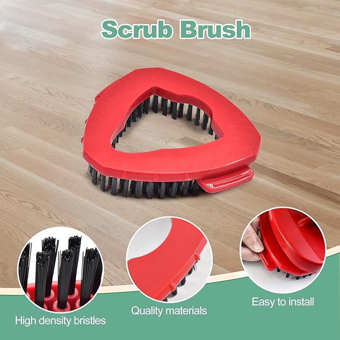 Mop Heads Replacements for Ocedar, Spin Mop Replace Head for O-Cedar EasyWring 1 Tank System Mop Refills, Include 3 Pack Mop Heads, 1 Scrub Brush & 1 Base Combo
