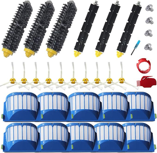 YOKYON 28pcs Accessories for iRobot Roomba 600 Series 595 614 618 620 630 639 640 650 660 680 682 685 690 692 694 695 Vaccum Cleaner Replenishment Parts Kit