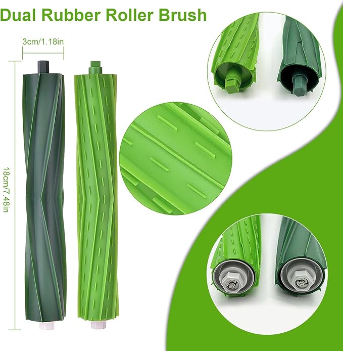 APZOVO 2 Set Replacement Brushes Compatible for iRobot Roomba E & I & J Series, Replacement Parts for Roomba i1 i1+ i2 i2+ i3 i3+ i4 i4+ i6 i6+i7 i7+ i8 i8+ j6 j6+ j7 j7+ E5 E6 E7, Combo i5 i5+ j5 j5+