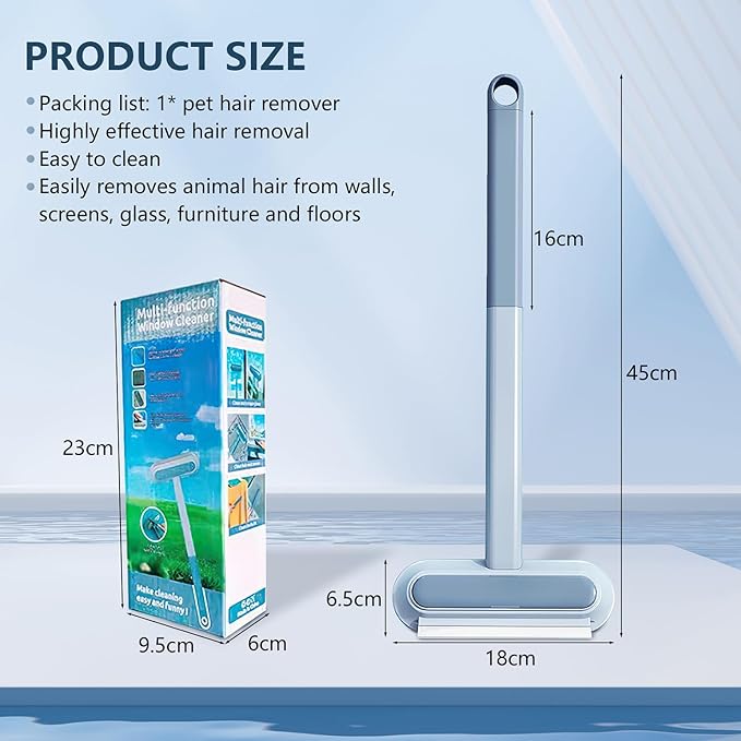 Multifunctional Pet Hair Remover,4-in-1 Pet Hair Remover,Pet Hair Removal Tool with Extra Long Handle for Furniture,Reusable Lint Brush for Furniture,Couch,Carpet,Clothes and Laundry (1PCS)