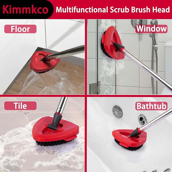 2 Pack Spin Mop Replace Head Base Scrub Brush Mop Head Compatible with O Cedar EasyWring 1 Tank System, Floor Scrubber, Hard Bristle Cleaning Brush for Kitchen Bathroom Tile Hard Floor