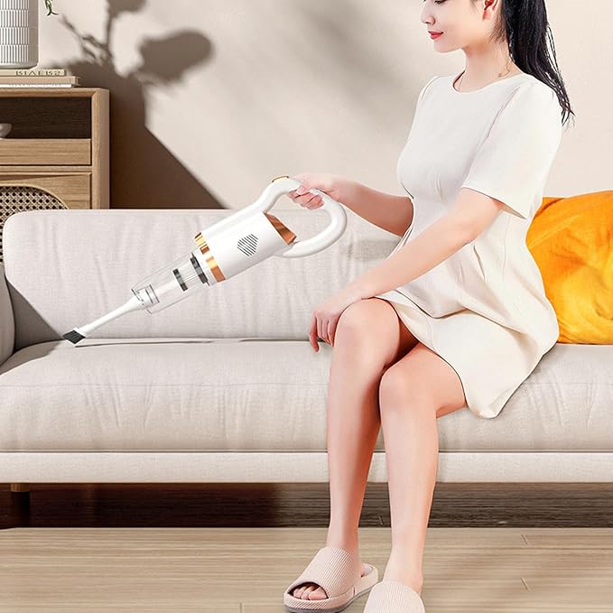 Pwshymi Stick Vacuum Cleaner, Small Handheld Vac Powerful Cordless Vacuum Cleaner 2 in 1 Rechargeable Stick with Long Battery Life, Portable & Silent Design for Home