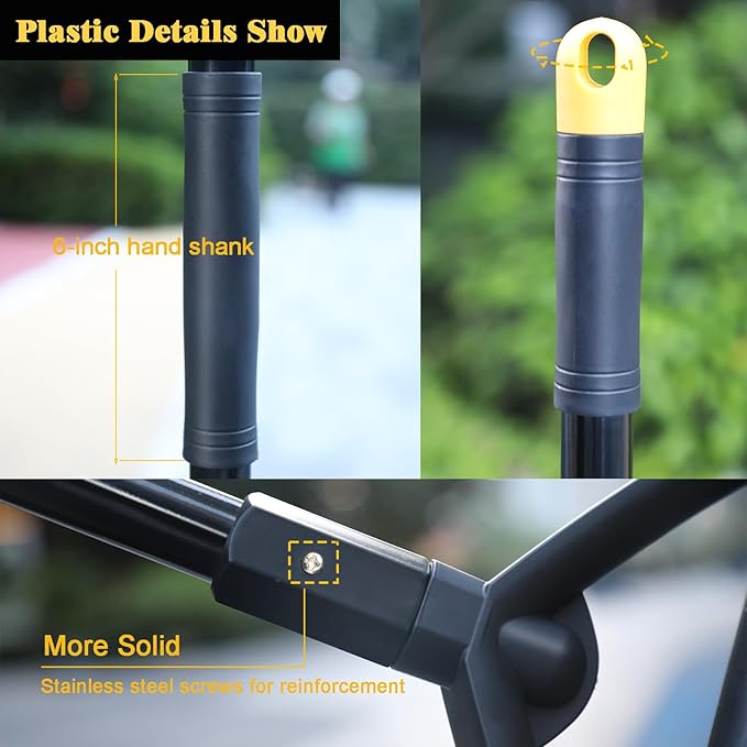 PUTNATRUE Heavy Duty Commercial Broom,Upgraded Angle Brooms for Sweeping Indoor and Outdoor,Perfect Black Broom of Kitchen,Garage