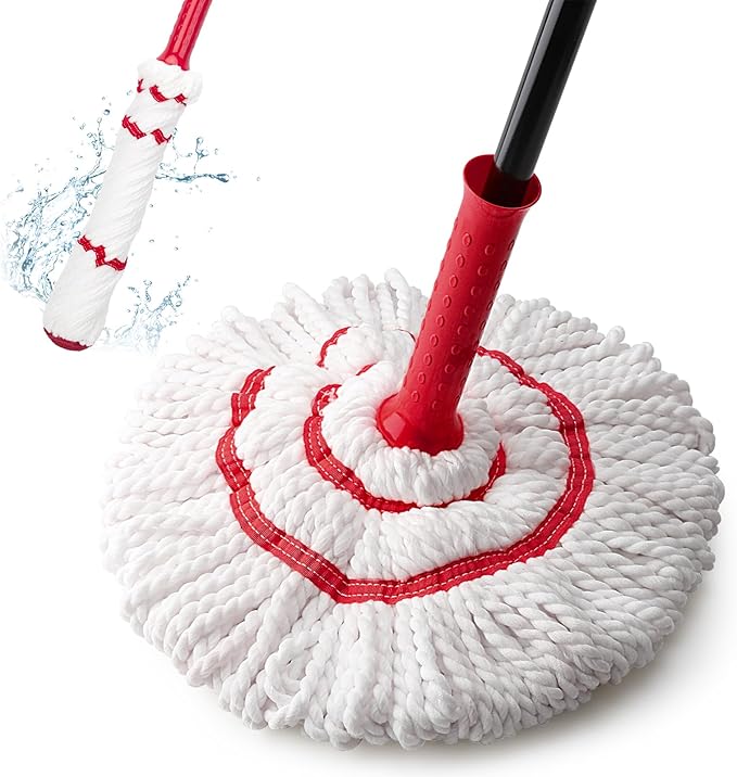 KeFanta Self Wringing Mop for Floor Cleaning, Microfiber Floor mop with 57 " Long Handle, Easy Wringing Mop for Kitchen Hardwood Bathroom Garages Warehouses Vinyl Tile Laminate Home Office