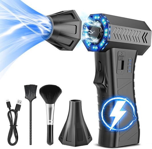 Compressed Air Duster - 300000RPM Super Power Electric Air Duster Variable Speed Compressed Air, 8000mAh Battery Fast Charging Canned Air, Mini Cordless Air Blower for Home/Keybaord/PC/Computer/Car