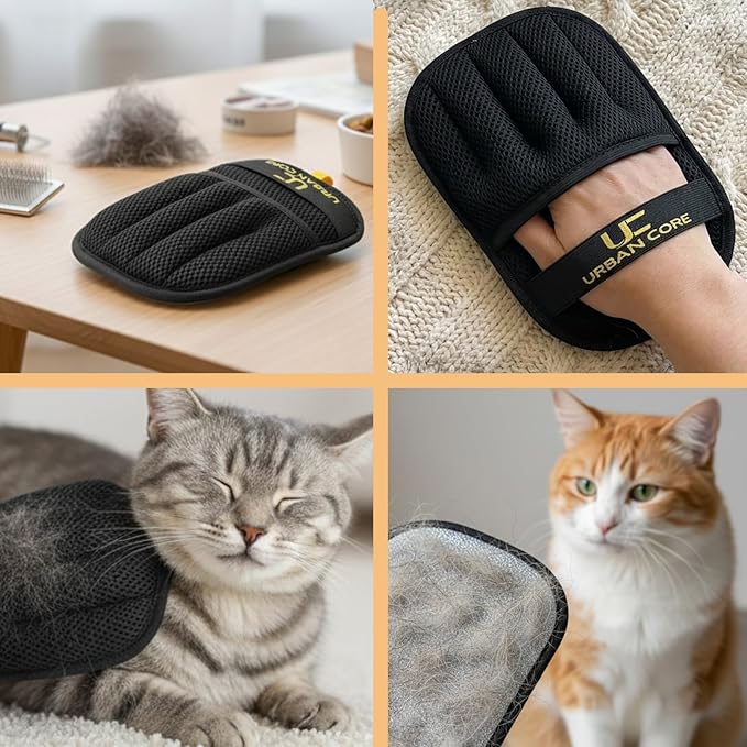 URBAN CORE. 2 PCS Electrostatic Pet Hair Removal Glove for Laundry Best Dog Hair Remover Glove Magic Brush for Pet Fur Removal on Couch Use for Cat Grooming Supplies Dog Grooming Tool