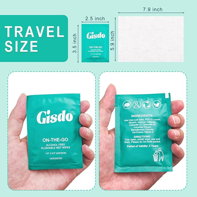 50 Pcs Wet Wipes, Fragrance Free, Plant Based, Aloe Vera for Hands, Face Cleaning, Sufficient Quantity, Individual Wrapped, Portable Size, Ideal for Daily Use