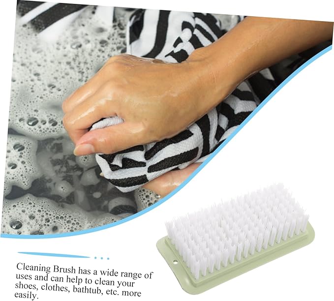 2sets Portable Laundry Scrubbing Brush Light Green for Shoes Clothes and Household Cleaning Durable Convenient Storage with Hanging 2pcs*2