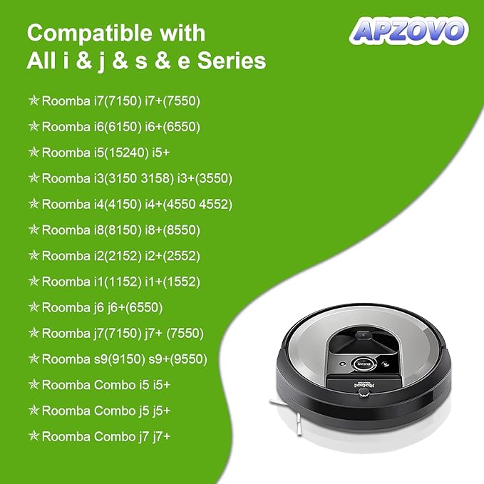 APZOVO 20 Pack Vacuum Bags for iRobot Roomba i7, i7+, i8, i8+, i3, i3+, i4, i4+, i5, i5+ i6, i6+, j5, j5+, j6, j6+, j7, j7+, j8, j8+, j9, j9+, s9, s9+, Replacement Bag for Roomba i & s & j Series