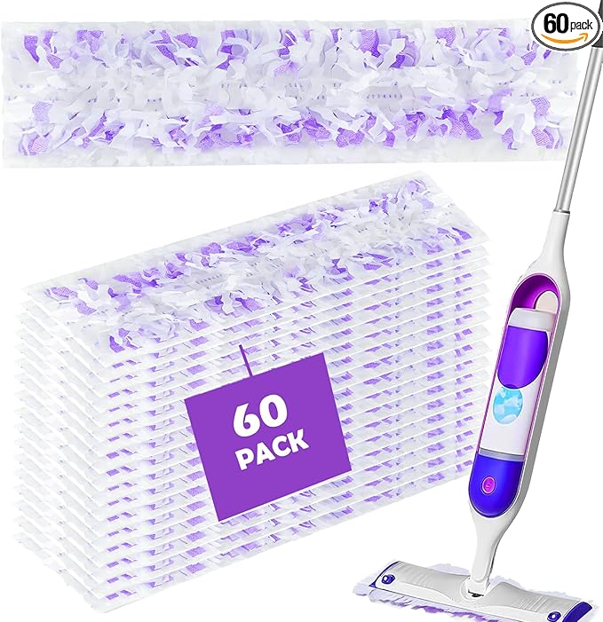 60 Count Power Mop Pads Refills for Swiffer PowerMop Multi-Surface Mopping Pad Disposable Replacement Mop Refill Pads Compatible with Swiffer PowerMop,Safe on All Finished Floors.