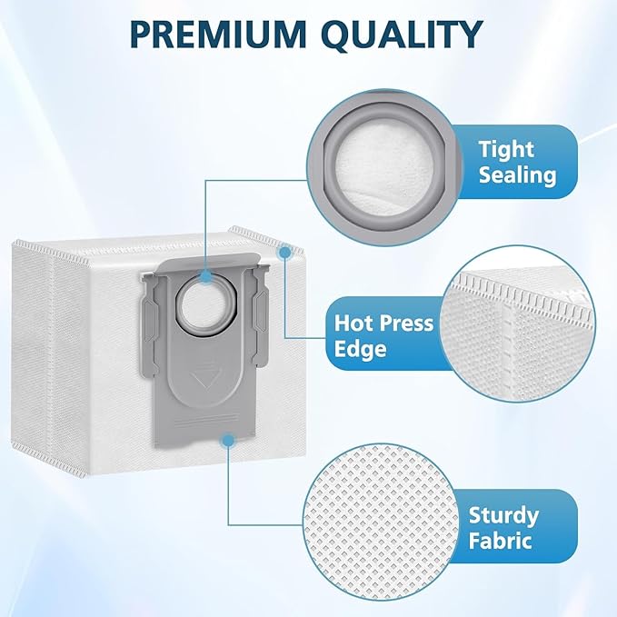 24 Packs Q10 Q7 Q5 Bag Replacement for Roborock Q10 S5+, Q7 M5+, Q5 Max+, 3.6L Vaccum Bag for Q10 X5+, Q5, Q5+, Q5 Pro+, Q8 Max+, Q7, Q7+, Q7 Max+, S8+, S8 Pro Ultra, S7 Pro Ultra, S7 MaxV Ultra