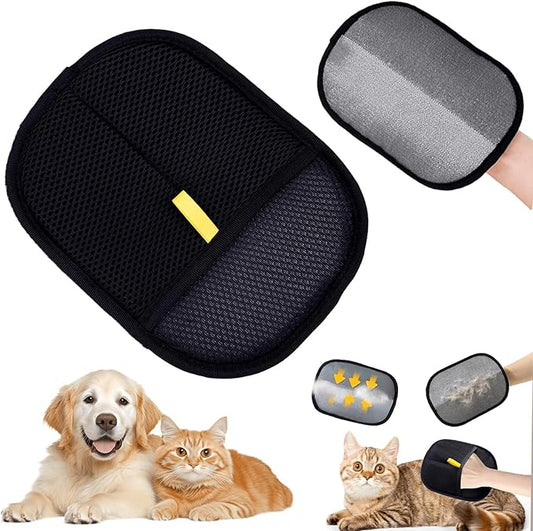 Jadesiegel Pet Hair Removal Glove | Electrostatic Deshedding for Dogs & Cats | Reusable Grooming Glove for Furniture, Car & Clothing (1 PC)