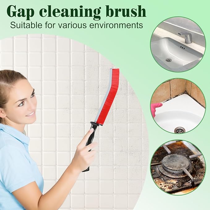 Hard Bristle Crevice Cleaning Brush for Small Spaces Cleaning, Thin Gap Cleaning Tool to Clean The Dead Corners for Kitchen Surfaces, Bathroom, Windows Sill Groove, Tiles, and Faucets, 10pcs Mixed