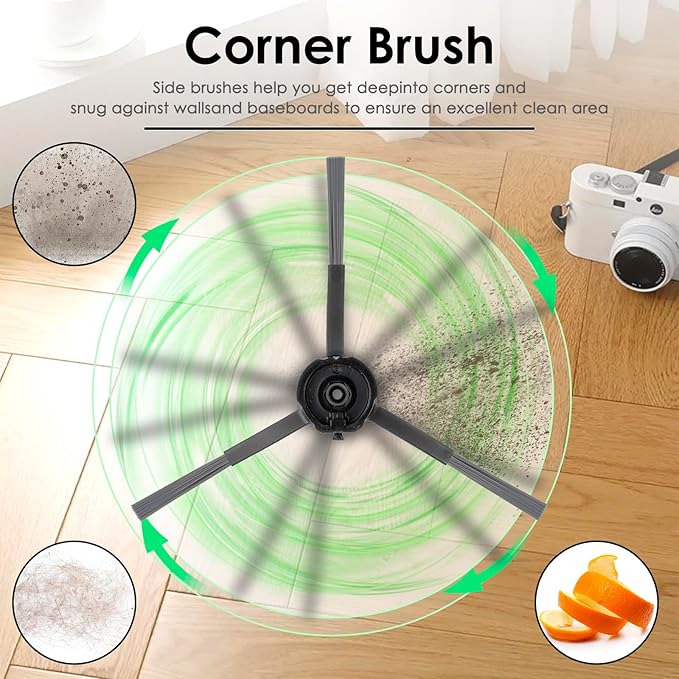 (10 Pack) T20+, T25+, T30+ Replacement Parts Compatible with Airrobo T20+, T25+, T30+ Robot Vacuum Cleaner, 1 Roller Brush, 2 Side Brushes, 2 Dust Bags, 3 HEPA Filters, 2 Mop Pads, Accessories Kit