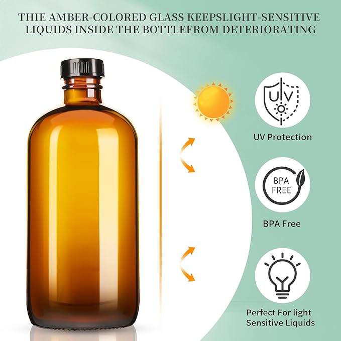 8oz Amber Glass Spray Bottles,3 Pack Glass Spray Bottles Refillable Empty Bottle with Adjustable Nozzle,Spray Bottle for Essential Oils,Cleaning Solutions,Pets,Hair Mister,Gardening