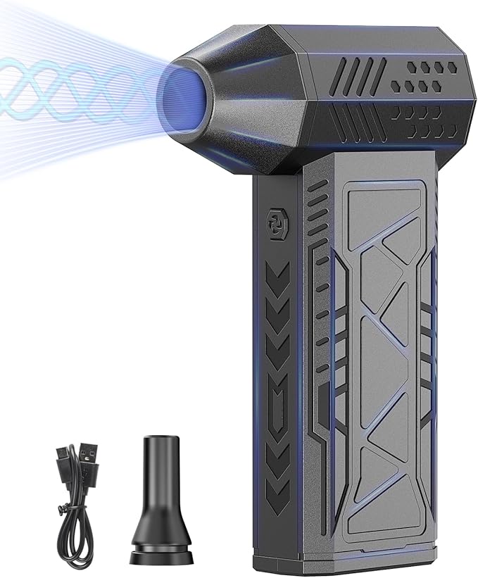 Electric Air Duster-150000RPM Super Power Blower, 4-Gear Adjustable Mini Blower with Fast Charging, Rechargeable Dust Blower for Computer, Keyboard, Car, and Home Cleaning