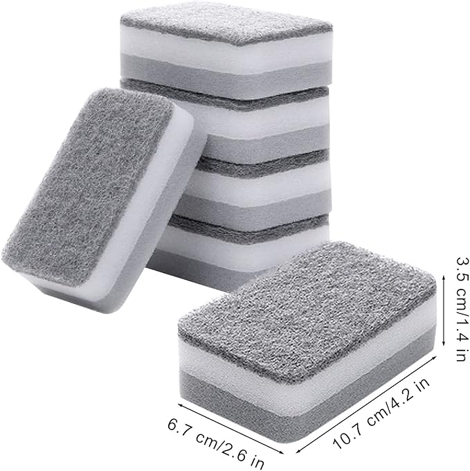 Individually Wrapped Sponges 20 Pack Kitchen Dishwashing Sponge Bulk, Non Scratch Dishes Scouring Pad Dishcloth, Odor-Free Sponge Wipes for Household Cleaning Dishes Travel Apartments - Grey